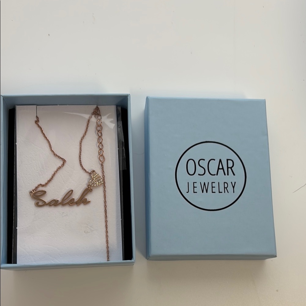 Rose Gold Necklace “saleh” with heart charm NWT